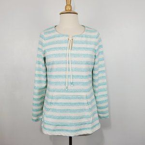 Sonoma Striped Kangaroo Pocket Sweatshirt Top Size M